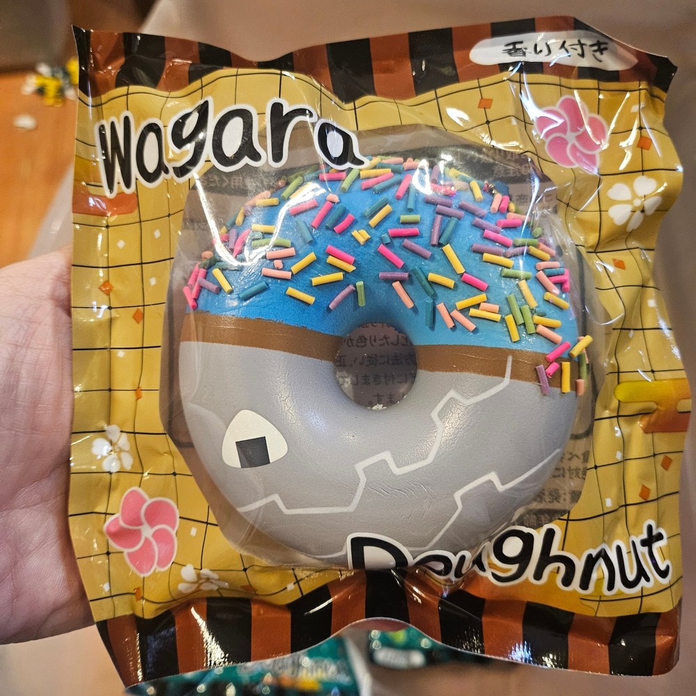 Demon Slayer Wagara Doughnut Donut Anime Stress Ball Squishy Keychain New RARE